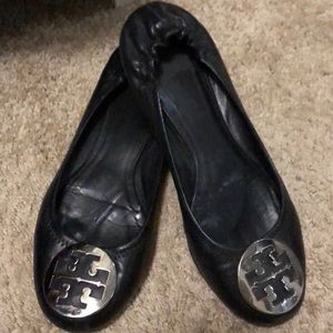 Preloved black Tory Burch flats, size 9